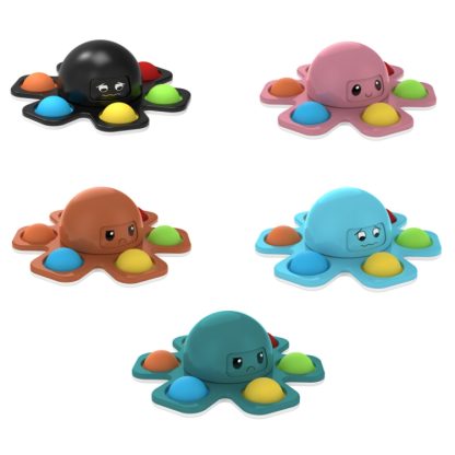 3 PCS Face-Changing Octopus Bubble Top Decompression Toy, Colour: Black - Image 2