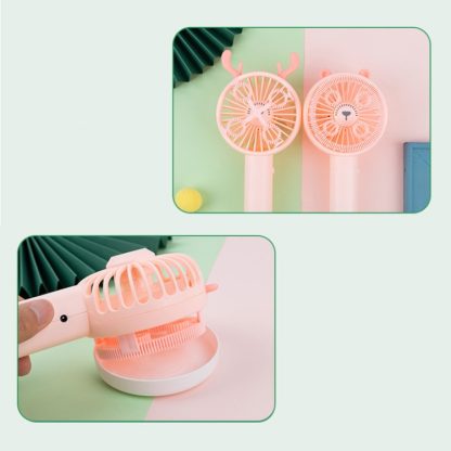 Outdoor Mini Portable USB Electric Fan Bubble Blowing Machine, Style:Bear(Pink) - Image 3