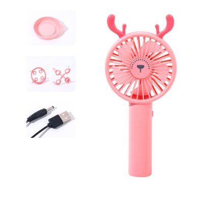 Outdoor Mini Portable USB Electric Fan Bubble Blowing Machine, Style:Fawn(Pink) - Image 2