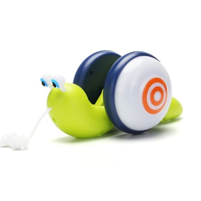 Pull String Cartoon Snail Dazzle Light Crawling Toddler Toy(Blue)