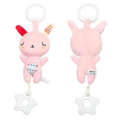 Baby Infant Rattles Plush Cute Animal Hanging Bell Play Toys(Pink) - Image 2