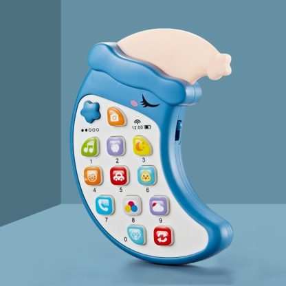 YS2809A Simulation Moon Phone Story Machine Bilingual Music Baby Early Education Toy( Dark Blue)