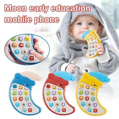 YS2809A Simulation Moon Phone Story Machine Bilingual Music Baby Early Education Toy( Dark Blue) - Image 2