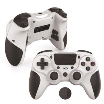 MB-P913 PC Six-Axis Somatosensory Back Key Programming Dual Vibration Bluetooth Gamepad For PS4 Pro(Black White) - Image 2