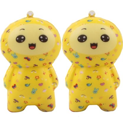 2 PCS TTPU1252 Color-Printed Smiley Face Doll Slow Rebound Decompression Toy(Yellow)