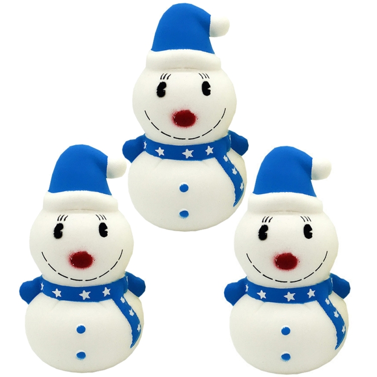 3 PCS TTPU1281 Slow Rebound Toy Christmas Snowman Decoration Ornaments(Blue)