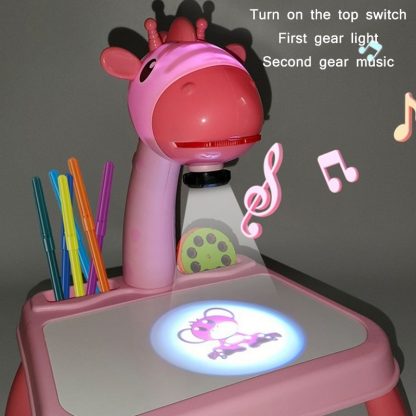 Children Multifunctional Projection Painting Toy Writing Board, wthout Watercolor Pen, Style: Pink (No Projection) - Image 3