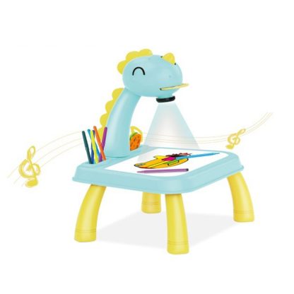 Children Multifunctional Projection Painting Toy Writing Board, wthout Watercolor Pen, Style: Dinosaur Blue