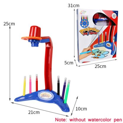 Children Multifunctional Writing Drawing Board Projection Lamp, without Watercolor Pen(Blue) - Image 3