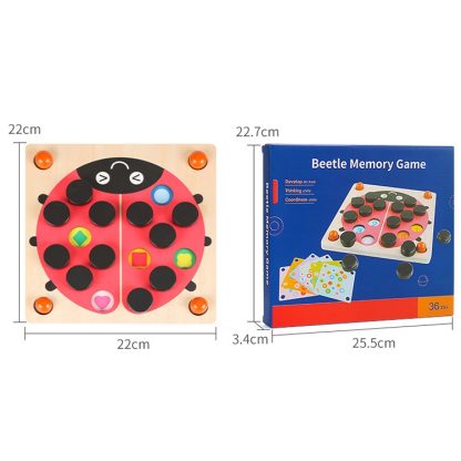 Wooden Beetle Memory Chess Parent-Child Interactive Brain Puzzle Game(Red) - Image 3