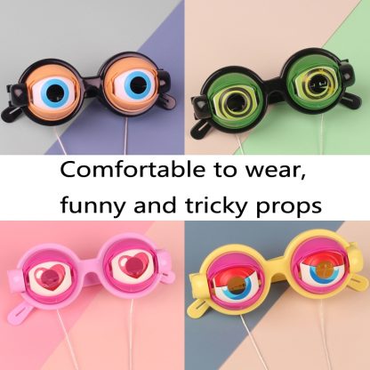 3 PCS Children Funny Glasses Toys Amusing Tricky Props(Pink) - Image 3