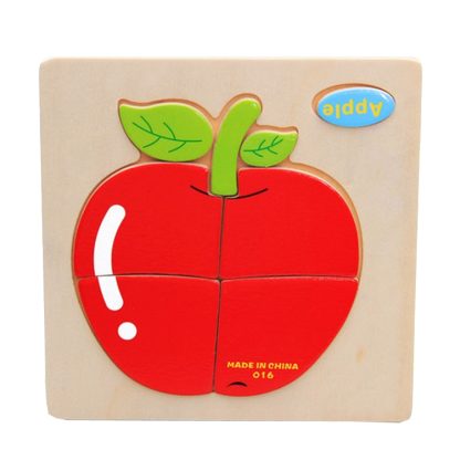 10 PCS Children Educational Toy Wooden Cartoon Jigsaw Puzzle(Friut)