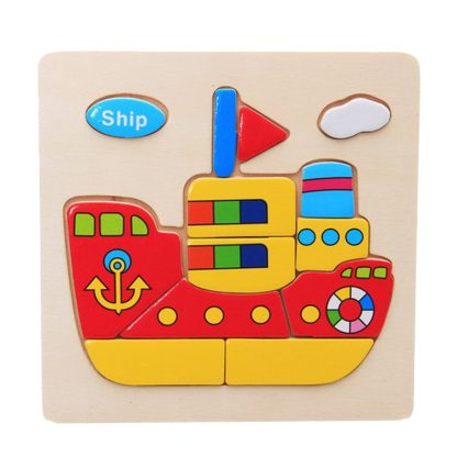 10 PCS Children Educational Toy Wooden Cartoon Jigsaw Puzzle(Ship)