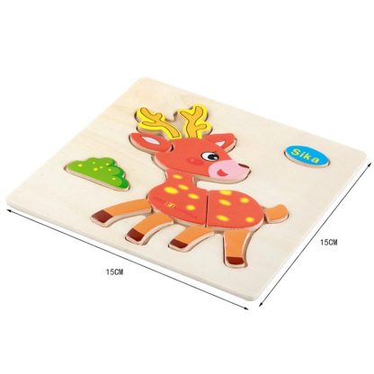 10 PCS Children Educational Toy Wooden Cartoon Jigsaw Puzzle(Grape) - Image 3