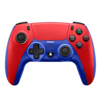 PSS-P04 Bluetooth 4.0 Wireless Dual-Vibration Gamepad For PS4 / Switch / PC / Steam(Blue Red)