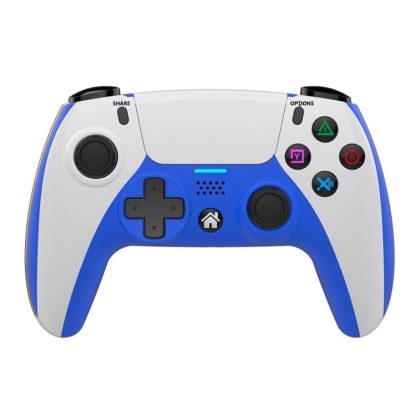 PSS-P04 Bluetooth 4.0 Wireless Dual-Vibration Gamepad For PS4 / Switch / PC / Steam(Blue White)