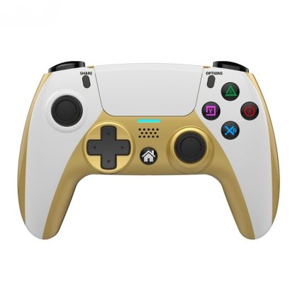 PSS-P04 Bluetooth 4.0 Wireless Dual-Vibration Gamepad For PS4 / Switch / PC / Steam(Tyrant Gold)