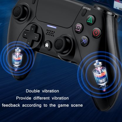 PSS-P04 Bluetooth 4.0 Wireless Dual-Vibration Gamepad For PS4 / Switch / PC / Steam(Blue Red) - Image 3