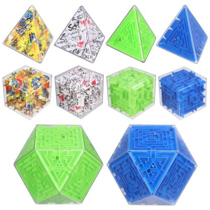 3D Labyrinth Cube Educational Toys,Style: Big Hexahedron - Green - Image 3