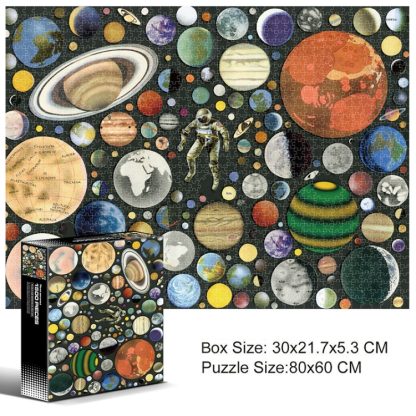 1500 Pieces Irregular Plane Paper Puzzle Jigsaw Toy 80x60cm(Planet Astronaut) - Image 2