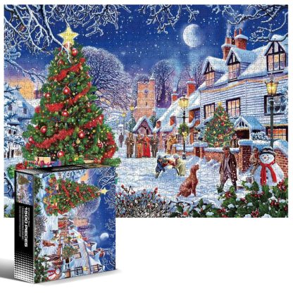 1500 Pieces Irregular Plane Paper Puzzle Jigsaw Toy 80x60cm(Christmas Town)