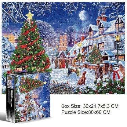 1500 Pieces Irregular Plane Paper Puzzle Jigsaw Toy 80x60cm(Christmas Town) - Image 2