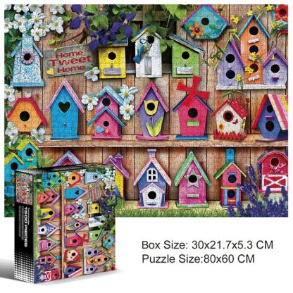 1500 Pieces Irregular Plane Paper Puzzle Jigsaw Toy 80x60cm(Bird House) - Image 2