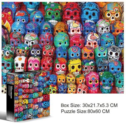 1500 Pieces Irregular Plane Paper Puzzle Jigsaw Toy 80x60cm(Skull Doll) - Image 2