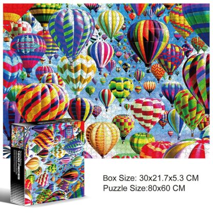 1500 Pieces Irregular Plane Paper Puzzle Jigsaw Toy 80x60cm(Hot Air Balloon) - Image 2