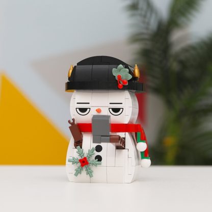 DIY Christmas Building Blocks Toys Desktop Decoration, Style: Snowman Pen Case-230 PCS