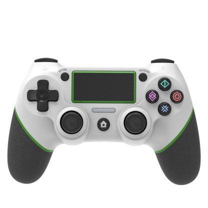 Wireless Bluetooth Rubberized Gamepad For PS4(White Green)