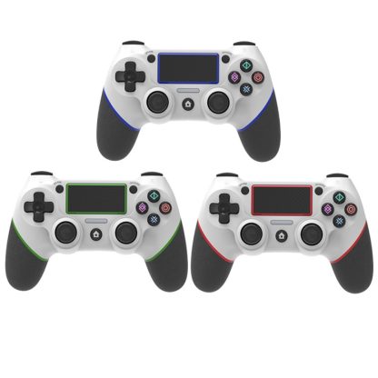 Wireless Bluetooth Rubberized Gamepad For PS4(White Green) - Image 2