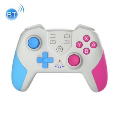 T23 Macro Programming Six-Axis Wireless Bluetooth Handle With NFC For Switch Pro(Blue Pink)