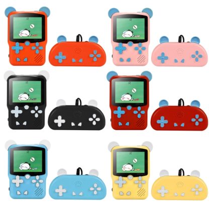 I50 999 in 1 Children Cat Ears Handheld Game Console, Style: Doubles (Orange) - Image 2