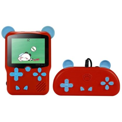 I50 999 in 1 Children Cat Ears Handheld Game Console, Style: Doubles (Red)