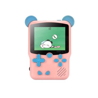 I50 999 in 1 Children Cat Ears Handheld Game Console, Style: Singles (Pink)