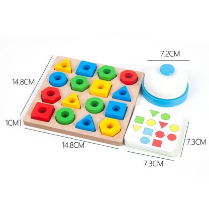 Geometric Figures Matching Blocks Children Puzzle Toy For Single - Image 3