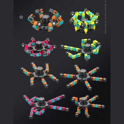 2 PCS Deformation Robot Fingertip Mechanical Top Toy, Color: Luminous Orange - Image 2