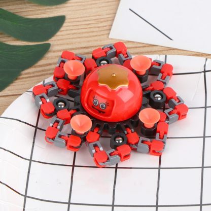 2 PCS Deformation Robot Fingertip Mechanical Top Toy, Color: Face Changing Octopus Red