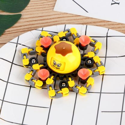 2 PCS Deformation Robot Fingertip Mechanical Top Toy, Color: Face Changing Octopus Yellow