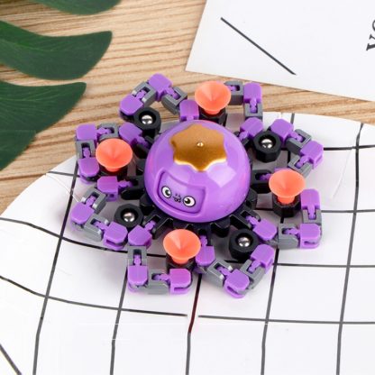 2 PCS Deformation Robot Fingertip Mechanical Top Toy, Color: Face Changing Octopus Purple