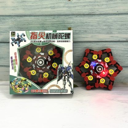 2 PCS Deformation Robot Fingertip Mechanical Top Toy, Color: Light Upgrade Version Red