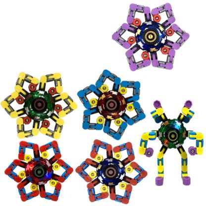 2 PCS Deformation Robot Fingertip Mechanical Top Toy, Color: Light Upgrade Version  Yellow - Image 2