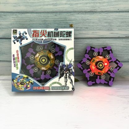 2 PCS Deformation Robot Fingertip Mechanical Top Toy, Color: Light Upgrade Version Purple