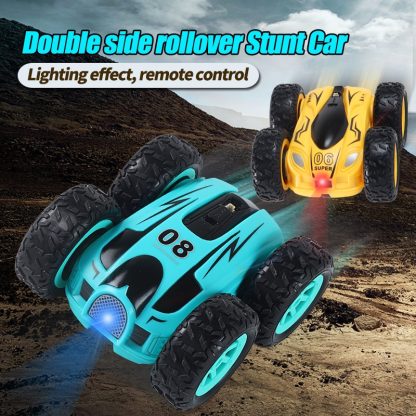 RD158-3 2.4G Mini High Speed Double Sided Remote Control Car Toy(English Box 08 Yellow) - Image 2