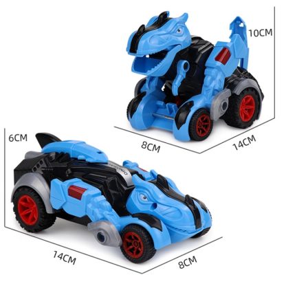 Inertial Collision Deformation Dinosaur Toy Car, Colour: Tyrannosaurus Rex Blue - Image 2