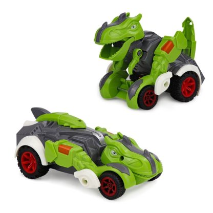 Inertial Collision Deformation Dinosaur Toy Car, Colour: Tyrannosaurus Rex Fluorescent Green