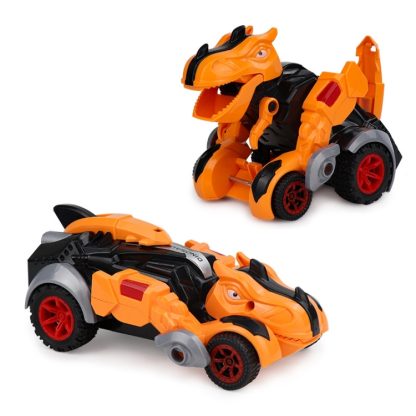 Inertial Collision Deformation Dinosaur Toy Car, Colour: Tyrannosaurus Rex Orange