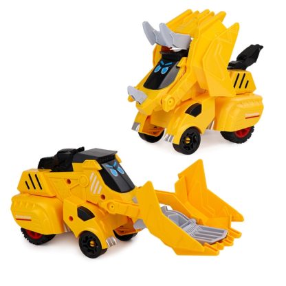 Inertial Collision Deformation Dinosaur Toy Car, Colour: Triceratops Yellow