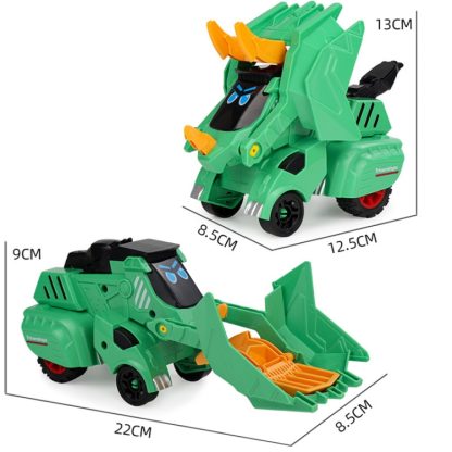 Inertial Collision Deformation Dinosaur Toy Car, Colour: Triceratops Yellow - Image 2